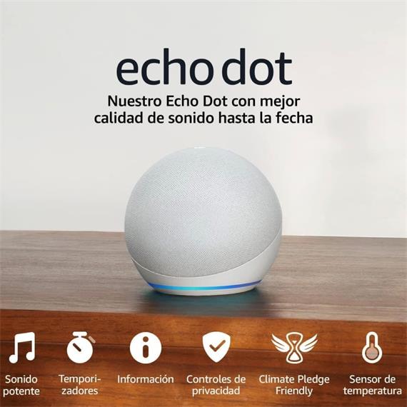 Amazon Echo Dot 5ª Gen Altavoz Bluetooth Inteligente Alexa Blanco (B09B94956P)