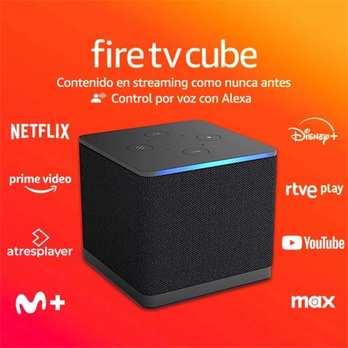 Amazon Fire TV Cube (2022), Control por Voz Alexa, WiFi 6, Ultra HD 4K