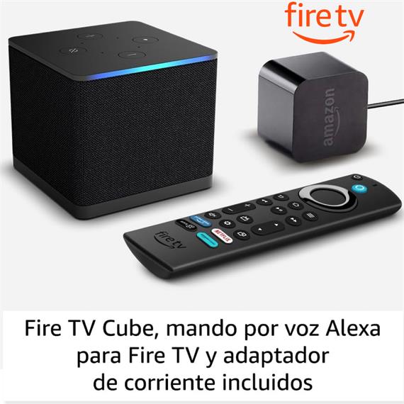 Amazon Fire TV Cube (2022), Control por Voz Alexa, WiFi 6, Ultra HD 4K