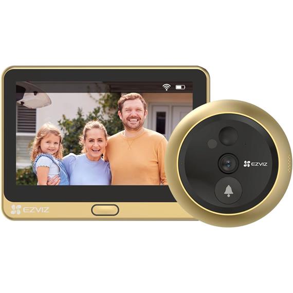 Ezviz DP2C Mirilla Inteligente Pantalla 4,3" Wifi y Detector de Presencia Dorada