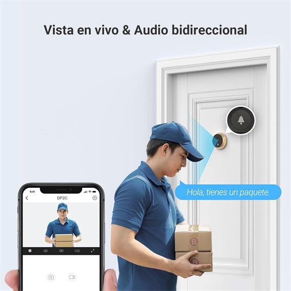 Ezviz DP2C Mirilla Inteligente Pantalla 4,3" Wifi y Detector de Presencia Dorada