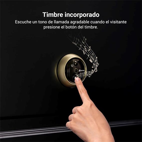 Ezviz DP2C Mirilla Inteligente Pantalla 4,3" Wifi y Detector de Presencia Dorada