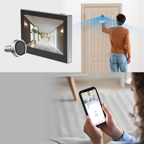 Ezviz HP2 Mirilla Inteligente Wifi con Pantalla 4.3" Plata