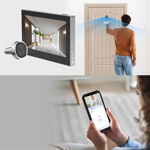 Ezviz HP2 Mirilla Inteligente Wifi con Pantalla 4.3" Plata
