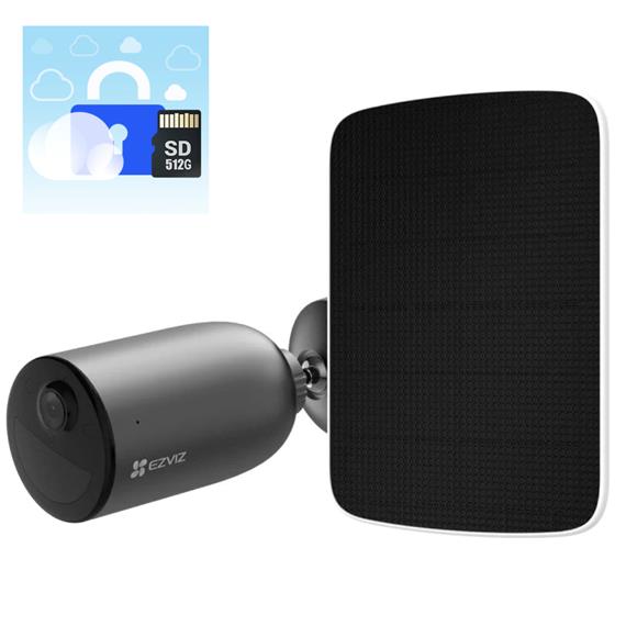 Ezviz EB3 4G KIT Cámara Seguridad Exterior 2K con Batería, 4G  y Panel Solar