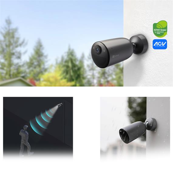Ezviz EB3 4G KIT Cámara Seguridad Exterior 2K con Batería, 4G  y Panel Solar