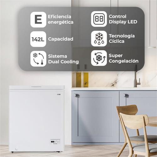 Svan SCH1501EDC Congelador Horizontal 142L Display Blanco
