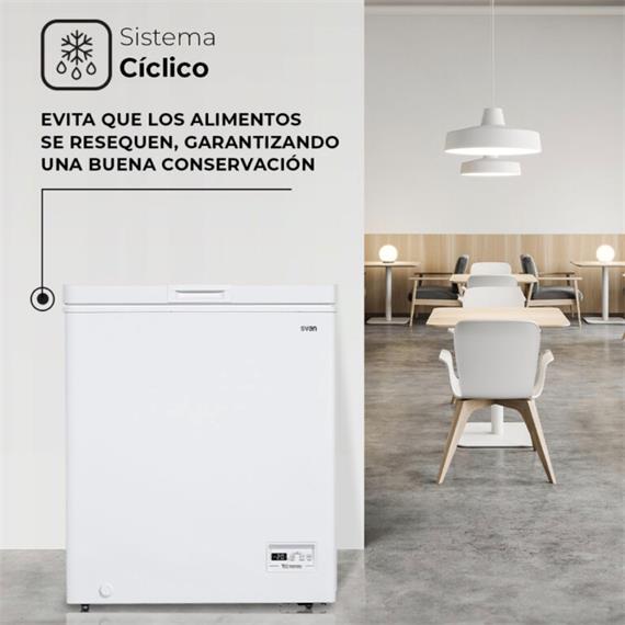 Svan SCH1501EDC Congelador Horizontal 142L Display Blanco