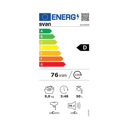 Svan SL9100DD Lavadora Carga Frontal 9KG 1000RPM