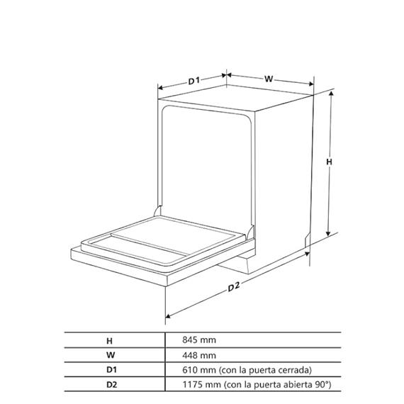 Svan SJ94500EDX Lavavajillas Integración  45cm Display Inox EF.E