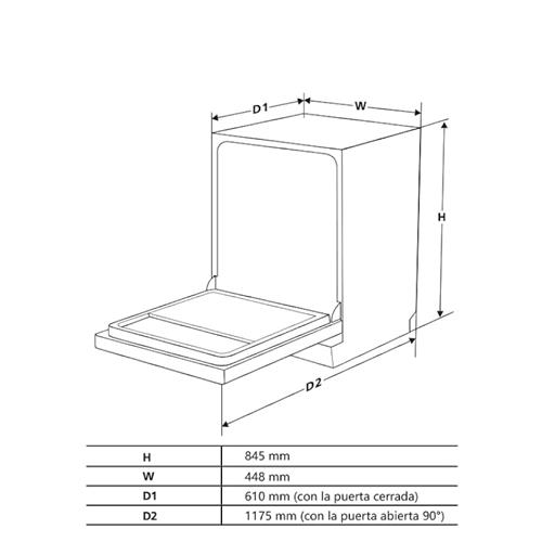Svan SJ94500EDX Lavavajillas Integración  45cm Display Inox EF.E