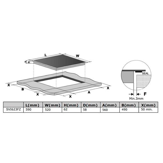 Svan SVI623FZ Placa Inducción 60cm 4F