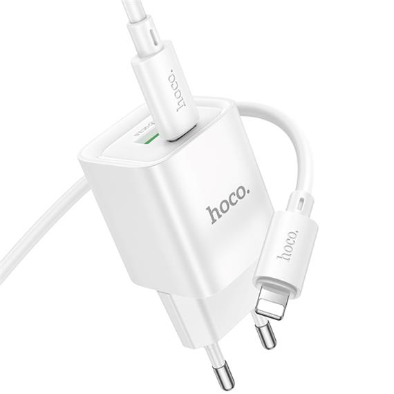 Hoco C147A Cargador Cham PD20W+QC3.0 Type-C to Lightning White