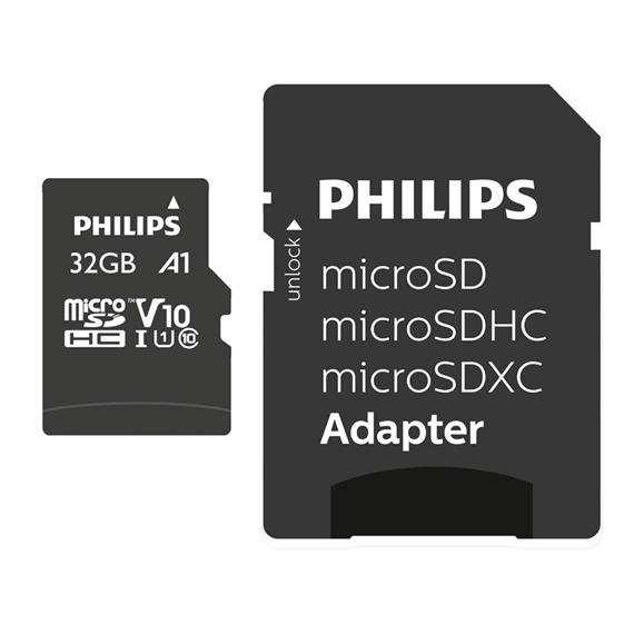 Memoria Philips Micro SDHC Card 32GB Class 10 + Adaptador