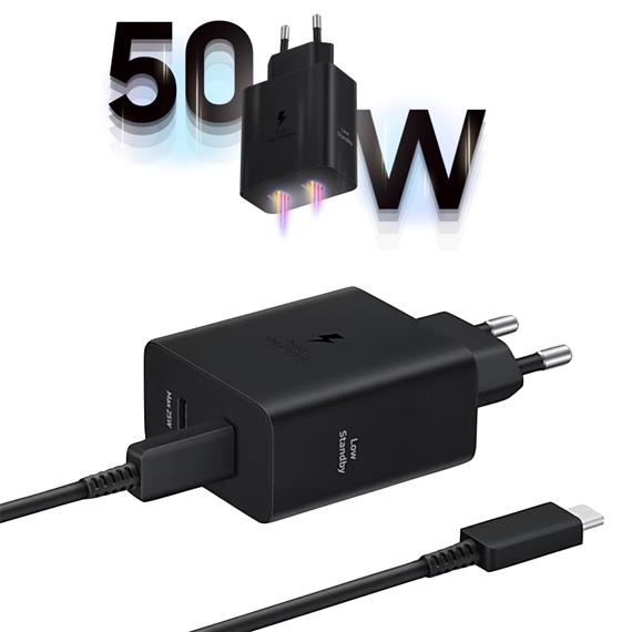 Samsung Cargador 50W Doble Salida USB-C + Cable (EP-T5020XBEGEU)