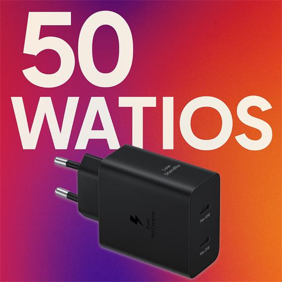 Samsung Cargador 50W Doble Salida USB-C + Cable (EP-T5020XBEGEU)