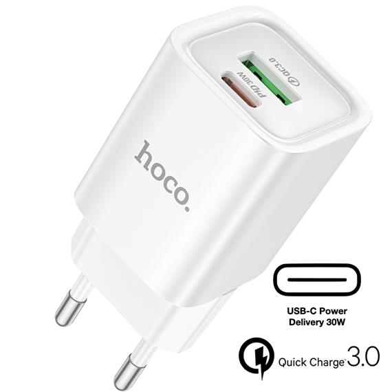 Hoco C149A Cargador Cham PD30W+QC3.0 EU White