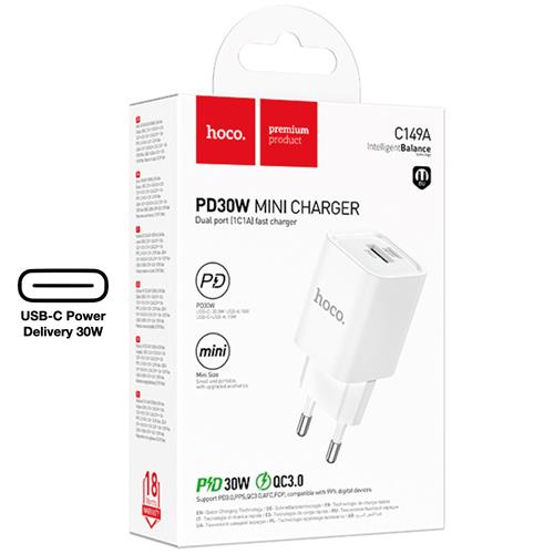 Hoco C149A Cargador Cham PD30W+QC3.0 EU White