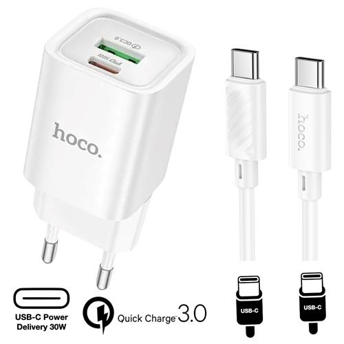 Hoco C149A Cargador Cham PD30W+QC3.0 Type-C to C White