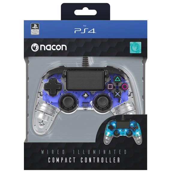 Nacon Mando Oficial Playstation PS4 Compact Azul Transparente (PS4OFCPADCLBLUE)