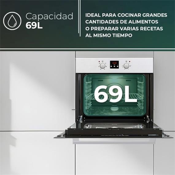 Svan  SHM6701DX Horno Multifunción Display 69L Inox