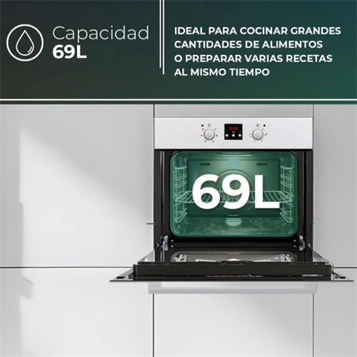 Svan  SHM6701DX Horno Multifunción Display 69L Inox