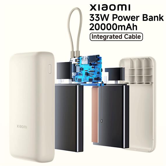 Xiaomi Powerbank 20.000 mAh 33W con Cable Integrado Tan Beige (BHR8851GL)