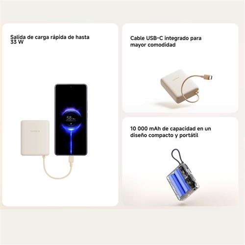 Xiaomi Powerbank 10.000 mAh 22.5W  Con Cable Integrado Ice Blue (BHR9073GL)