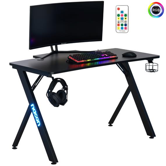 Nacon Escritorio Gaming con LEDs RGB y acabado Fibra de Carbono (PCGD-RGB)