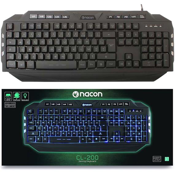 Nacon Teclado Gaming con Teclas de Macro y Retroiluminación (PCCL-200ES)