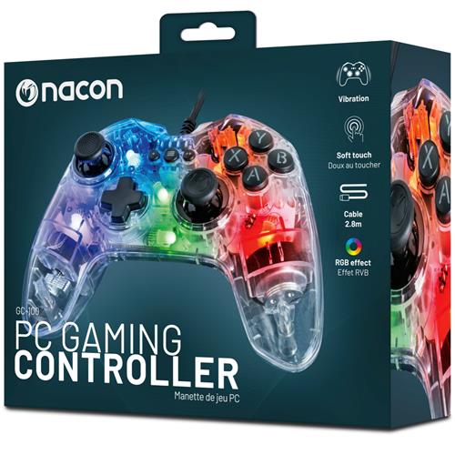 Nacon Mando con Cable para PC con luz RGB  (PCGC-100RGB)