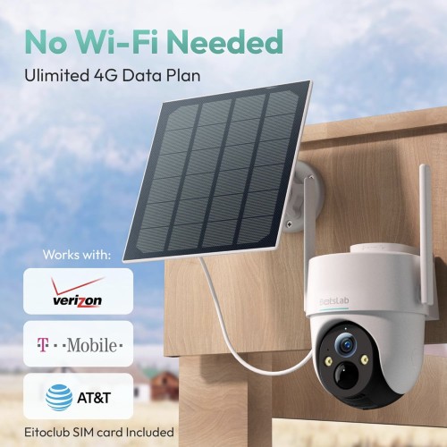 Botslab W314 Cámara de Seguridad 360º con 4G LTE, Batería y Panel Solar