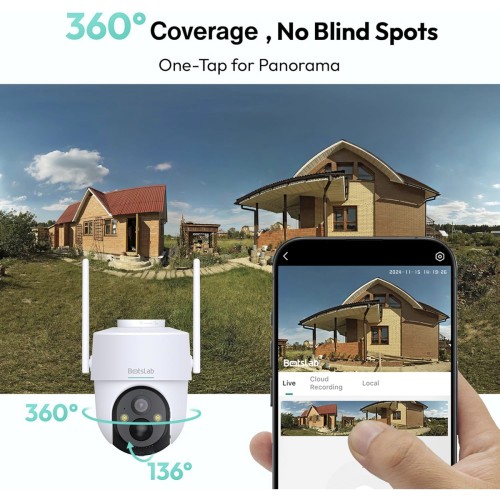Botslab W314 Cámara de Seguridad 360º con 4G LTE, Batería y Panel Solar