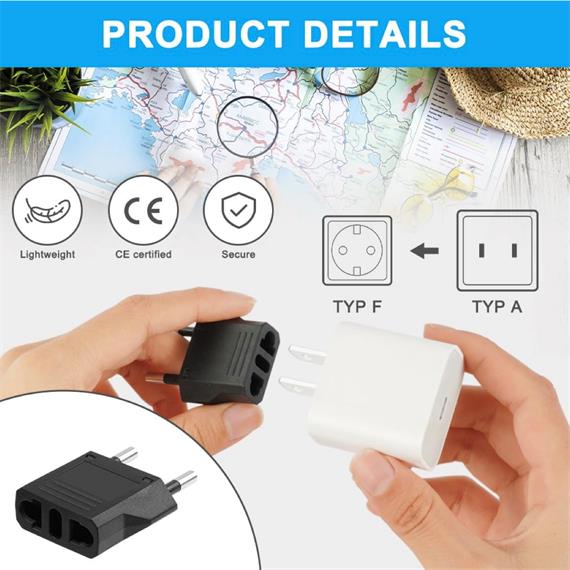 ADAPTADOR DE VIAJE USA-EUR