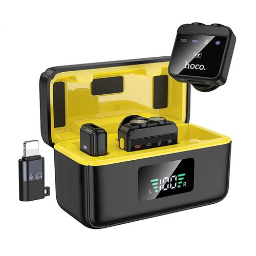 Hoco L17 Micrófono Doble Lavalier Inalámbrico con USB-C y Lightning
