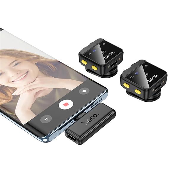 Hoco L17 Micrófono Doble Lavalier Inalámbrico con USB-C y Lightning
