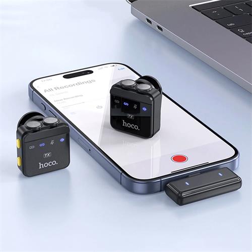 Hoco L17 Micrófono Doble Lavalier Inalámbrico con USB-C y Lightning