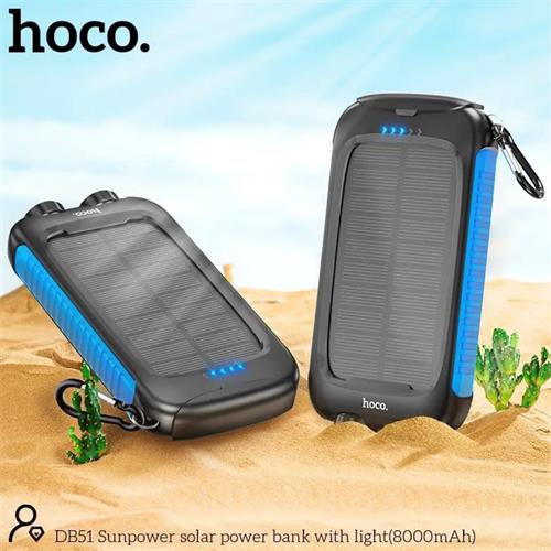 Powerbank Hoco DB51 con Panel Solar 8.000 mAh y Luz LED