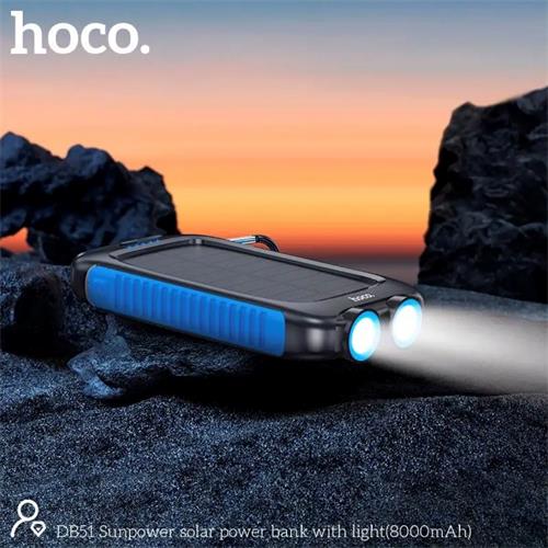 Powerbank Hoco DB51 con Panel Solar 8.000 mAh y Luz LED