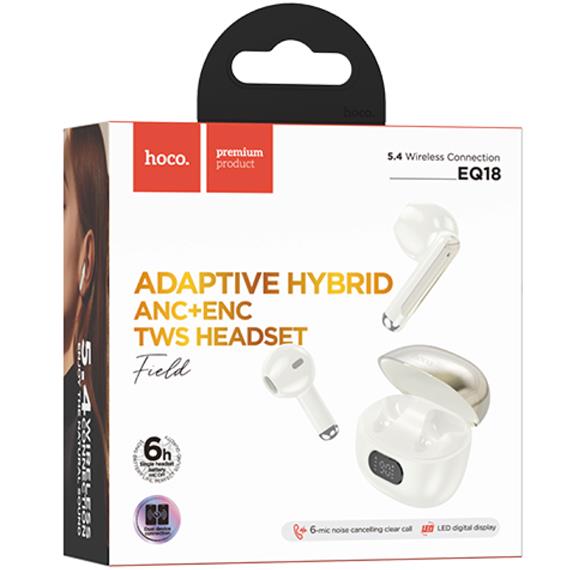 Hoco EQ18 Auricular Inalámbrico con Cancelación de Ruido Milky White