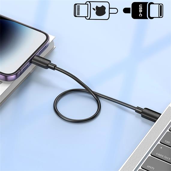 Cable USB-C a Lightning 0.25 metros 20w Hoco X96 Negro