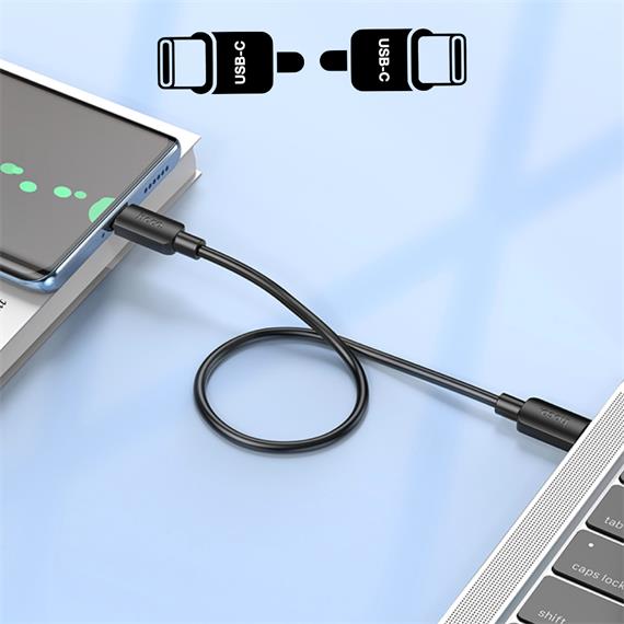 Cable USB-C a USB-C 0.25 metros 60w Hoco X96 Negro