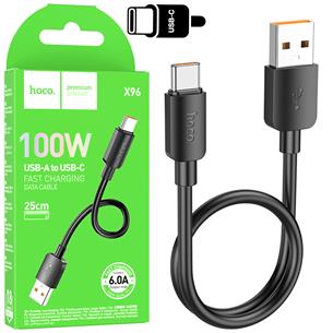 Cable USB a USB-C 0.25 metros 100w Hoco X96 Negro