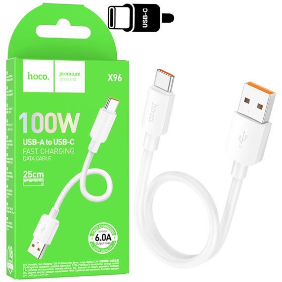 Cable USB- A To USB-C 0.25 metros 100w Hoco X96 Blanco