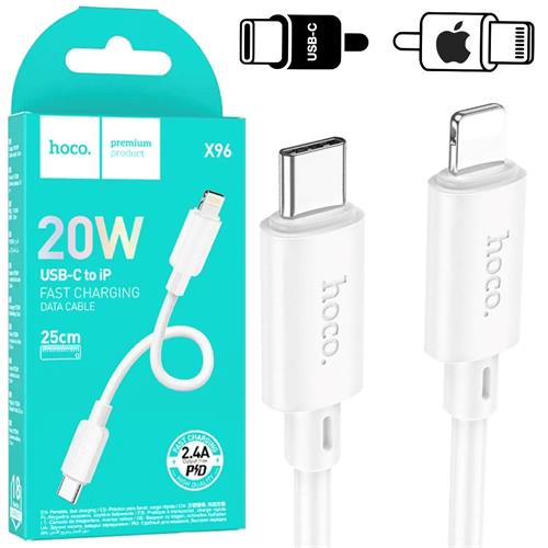 Cable USB-C a Lightning 0.25 metros 20w Hoco X96 Blanco