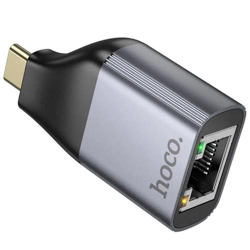 Adaptador USB-C a RJ45 RED Hoco UA35 Gris Metal