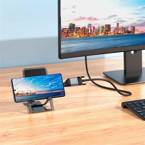 Adaptador USB-C a VGA Hoco UA34 Gris Metal