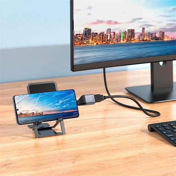 Adaptador USB-C a HDTV Hoco UA33 Gris Metal