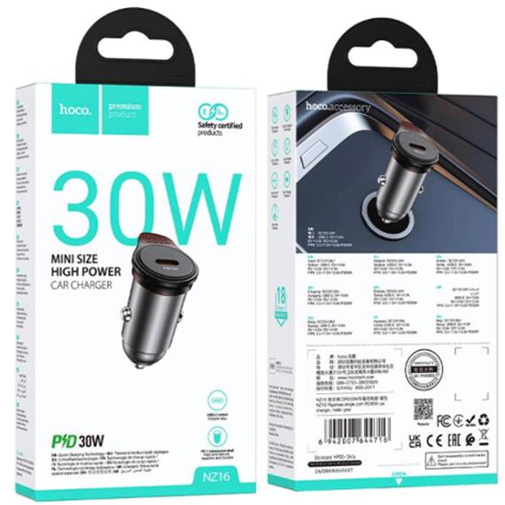 Cargador Coche USB-C 30W Hoco NZ16