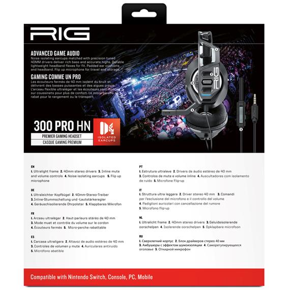 RIG 300 PRO HS Auricular Gaming para Nintendo Switch Negro